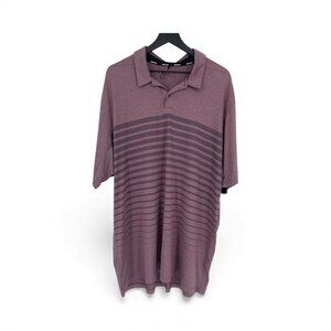 Nike Golf Men's Purple Striped Short-Sleeve Polo Shirt SZ XXL